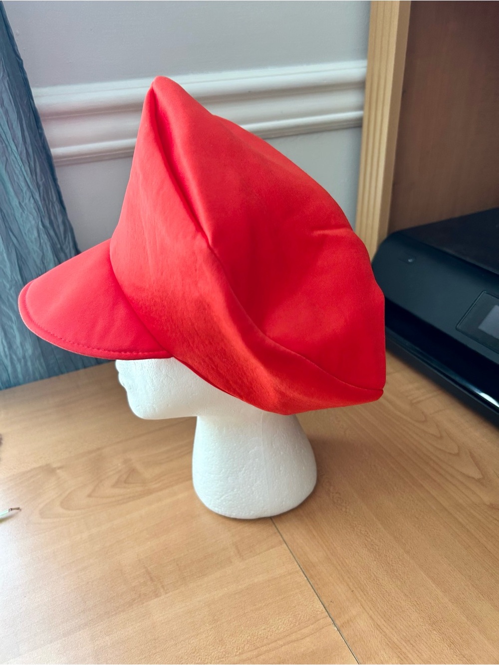 Mario Costume Hat Red White Logo Cosplay Accessory adult size - Picture 3 of 4